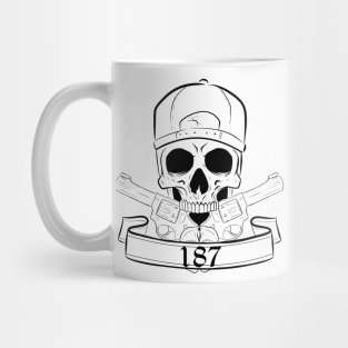 B/W Revolver Skull Mug